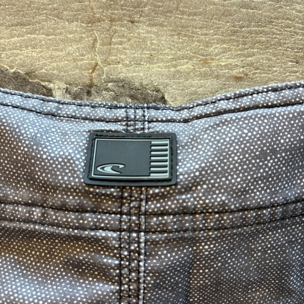 O'Neill Board Shorts Mens Medium Gray Stripe Surf Swim Trunks Quick Dry Pocket38 - Picture 8 of 8